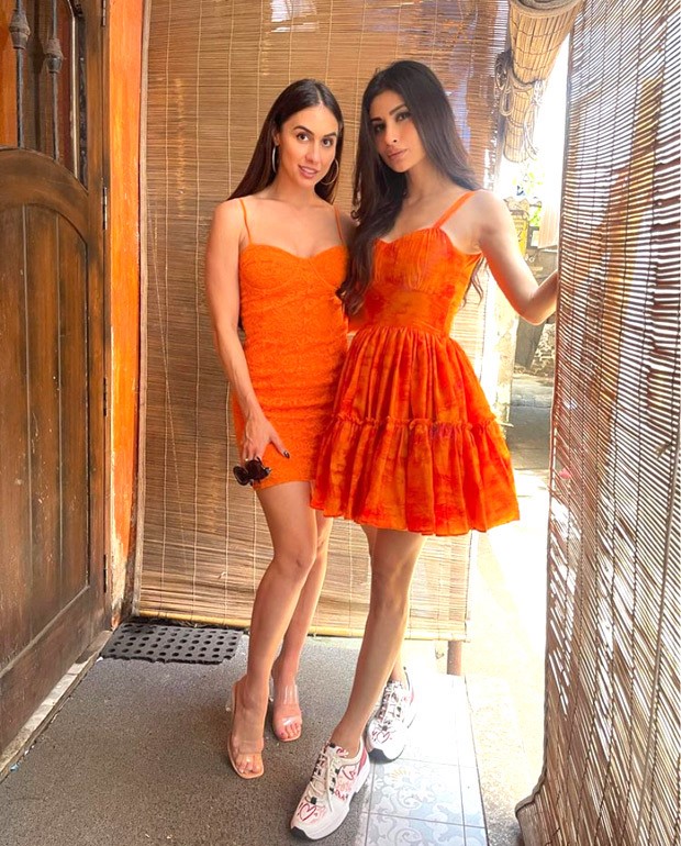 Mouni Roy steps out on lunch date with BFF Lauren Gottlieb in breezy orange tie-dye dress worth Rs.  4000