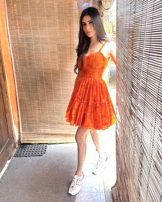 Mouni Roy steps out on lunch date with BFF Lauren Gottlieb in breezy orange tie-dye dress worth Rs.  4000