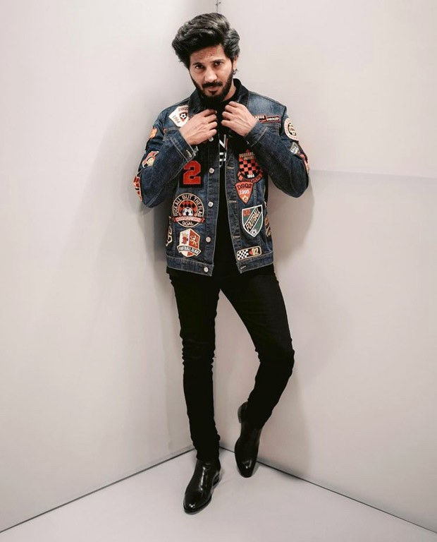 Dulquer Salmaan looks suave in denim jacket and black jeans for Sita Ramam promotions