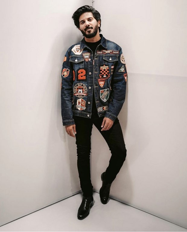 Dulquer Salmaan looks suave in denim jacket and black jeans for Sita Ramam promotions