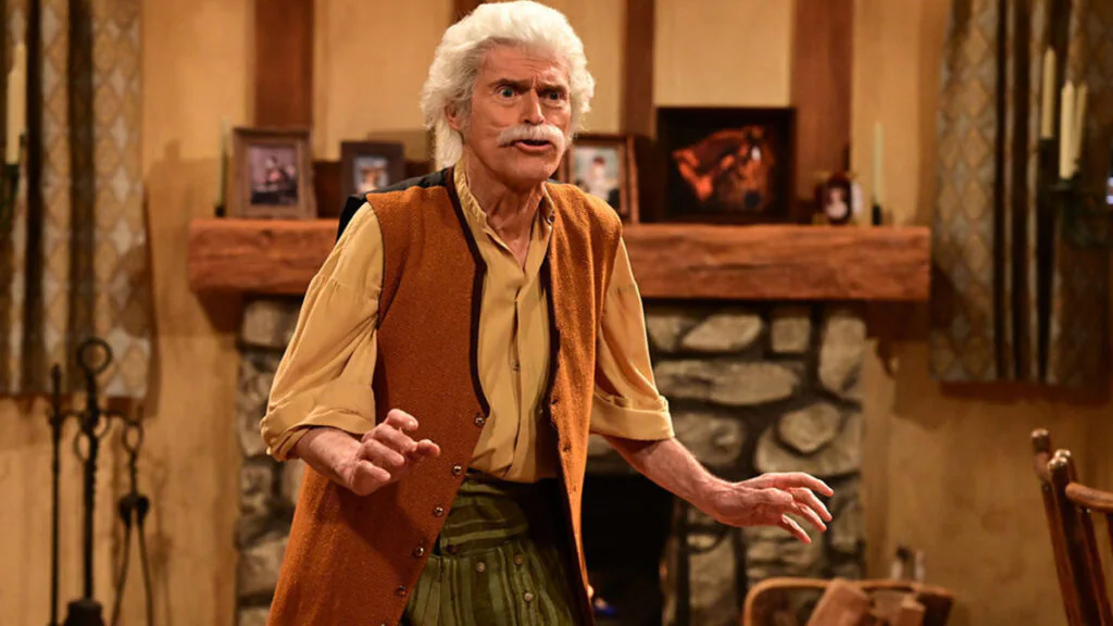 "Saturday Night Live" host Willem Dafoe as Belle’s father during the “Beauty and the Beast” sketch on Saturday, Jan. 29, 2022.