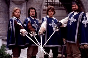 THE THREE MUSKETEERS (1993)
Keifer Sutherland, Charlie 
Sheen, Chris O'Donnell & Oliver Platt.