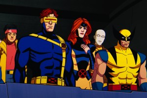 (L-R): Beast (voiced by George Buza), Roberto Da Costa (voiced by Gui Agustini), Jubilee (voiced by Holly Chou), Cyclops (voiced by Ray Chase), Jean Grey (voiced by Jennifer Hale), Morph (voiced by JP Karliak), and Wolverine (voiced by Cal Dodd) in Marvel Animation's X-MEN '97. Photo courtesy of Marvel Animation. © 2024 MARVEL.