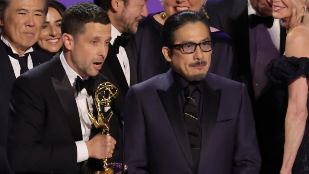 L-R) Justin Marks and Hiroyuki Sanada at the 76th Primetime Emmy Awards (Getty Images)