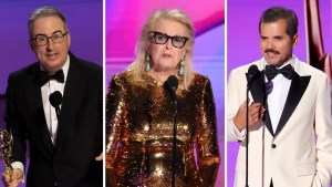 John Oliver, Candice Bergen and John Leguizamo (Getty Images)