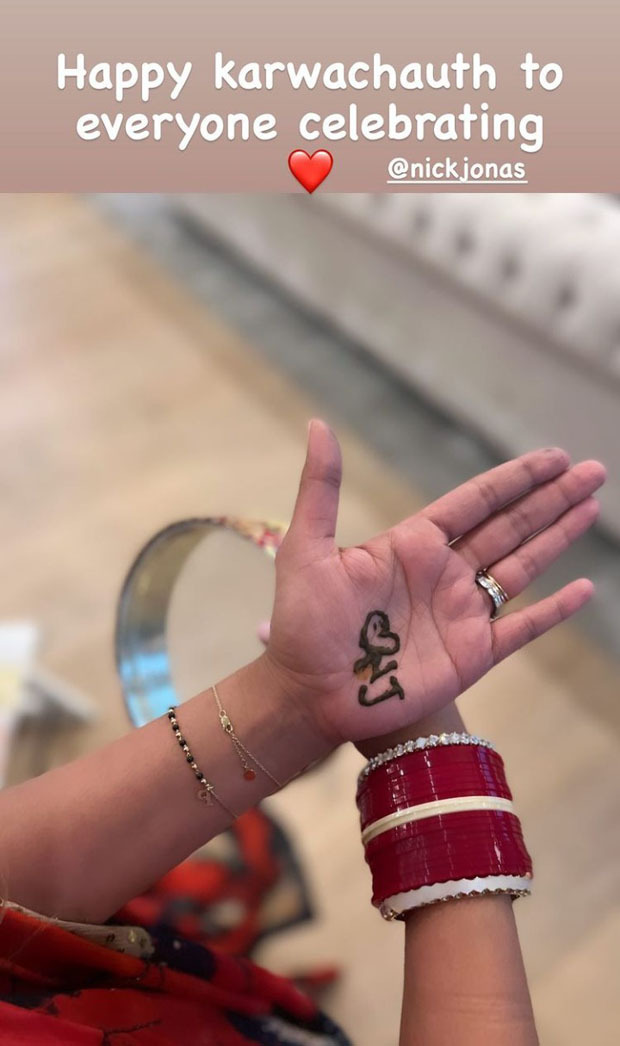 Priyanka Chopra Loves Karwa Chauth For Husband Nick Jonas;  celebrates it in indian style with mehendi and choada