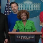 Reporter interrupts 'Ted Lasso' cast's White House press conference, shut down by Karine Jean-Pierre (VIDEO)